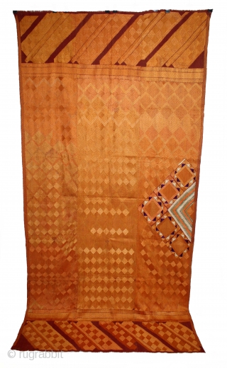 Phulkari From West (Pakistan)Punjab India Called As Vari-Da-Bagh.Rare Ghunghat Design.Floss Silk on Hand Spun Cotton khaddar.This bagh was gifted to the bride by her in-laws when she was entering their house, her  ...