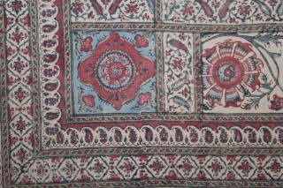 Kalamkari Palampore From South India. Made for Export Market.C.1900.Its size is 60cm X 60cm.(DSL03560).                   