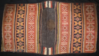 Camel Bag flatwoven textile from thar Desert Region near Jaisalmer Rajesthan India or Sind Area Pakistan.Its size is 82cm x 144cm.It was used festive occassions.(DSL03570).        