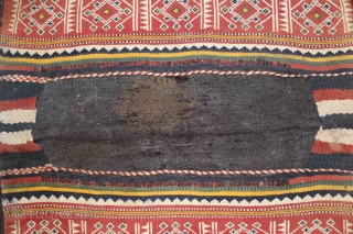 Camel Bag flatwoven textile from thar Desert Region near Jaisalmer Rajesthan India or Sind Area Pakistan.Its size is 82cm x 144cm.It was used festive occassions.(DSL03570).        