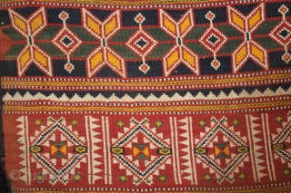 Camel Bag flatwoven textile from thar Desert Region near Jaisalmer Rajesthan India or Sind Area Pakistan.Its size is 82cm x 144cm.It was used festive occassions.(DSL03570).        