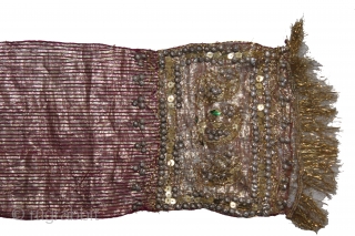 Turban Zari Lappa Pagh (Real Silver and Gold) from Jamnagar,Gujarat India.C.1900.Length 15 miter.(DSL04270).                    