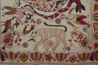 Rare Nakshi Kantha Embroidery with Cotton thread Kantha Probably From Faridpur District of East Bengal(Bangladesh) Region India.C.1900.Its size is W-46cm x L-62cm.(DSC06070).Please email me at indianarts1369@gmail.com       