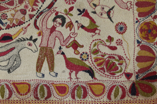Rare Nakshi Kantha Embroidery with Cotton thread Kantha Probably From Faridpur District of East Bengal(Bangladesh) Region India.C.1900.Its size is W-46cm x L-62cm.(DSC06070).Please email me at indianarts1369@gmail.com       