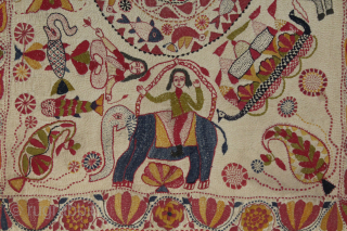 Rare Nakshi Kantha Embroidery with Cotton thread Kantha Probably From Faridpur District of East Bengal(Bangladesh) Region India.C.1900.Its size is W-46cm x L-62cm.(DSC06070).Please email me at indianarts1369@gmail.com       