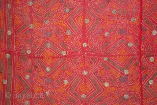 Tie and Dye Cotton Odhani(Bandhani) With Gota Patti Work From Rajasthan India.Its Size is 83cm X 198CM.(DSL01720).                