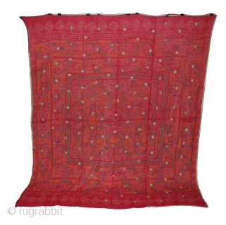 Tie and Dye Cotton Odhani(Bandhani) With Gota Patti Work From Rajasthan India.Its Size is 83cm X 198CM.(DSL01720).                