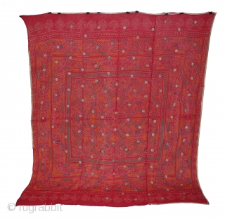 Tie and Dye Cotton Odhani(Bandhani) With Gota Patti Work From Rajasthan India.Its Size is 83cm X 198CM.(DSL01720).                