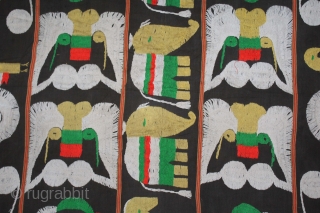 Naga Man’s Shawl from Manipur region India. Manipur for use by Eastern Angami Nagas,C.1930.Cotton embroidered with floss silk. Its size is W-118cm X L-192cm.(DSL02260).         