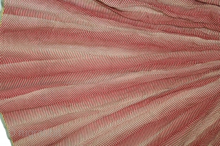 Lahariya Print (Cotton) Ghaghra (Skirt) From Shekhawati District Of Rajasthan India.Its size is 8 to 10 Miters.One of the rare Lahariya Design.(DSL01740).           