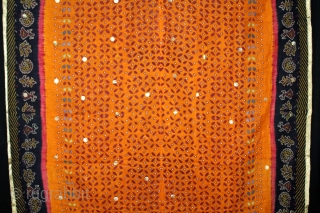 Tie and Dye Bandni Odhani on the Muslin Cotton with natural Dyes. From the Rajasthan, India.C.1900. Used by the Rajasthani married ladies. Jodhpur area of Rajasthan. Its size is 160cm X 195cm.(DSL05420). 