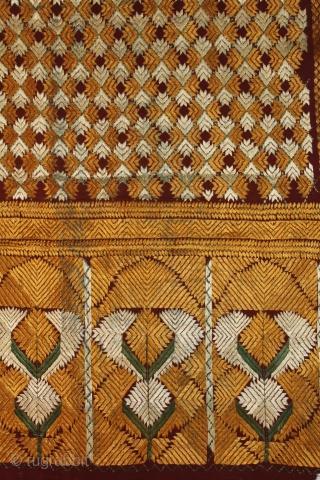 Rare Antique Bagh from West (Pakistan) Punjab India Very Rare Design Phulkari.(DSC01060).                     