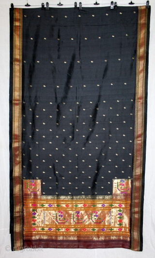 Rare Paithani sari, named after the Paithan region in Maharashtra India.It’s an real silver treads zari weave .where they are woven by hand. Made from very fine silk, it is considered as  ...