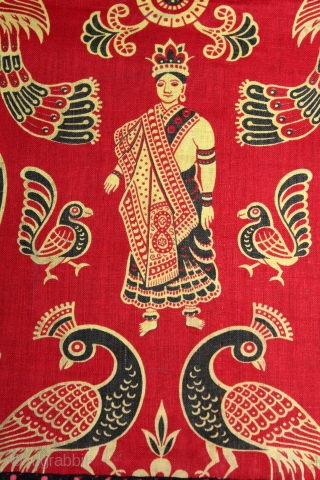 Manchester Roller Print From Manchester England made for Indian Market. Roller Printed on Cotton.Its size is 58cm X 60cm.(DSL02920).              