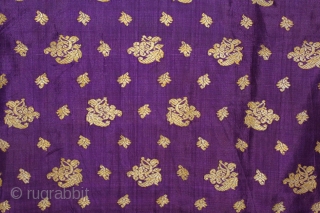 Vintage Pitambari Saree hand woven zari (silver treads) saree from Varanasi called As Pitambari Saree of late 19th century.Made to order for some Royal Rajput Family.Extremely Fine Saree.(DSL02910).     