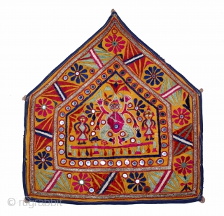 Ganesh Sthapana Wall Hanging From Saurashtra Gujarat India.The Folk Art of Gujarat.
Used by the Kathi Darbar Family.Its size is 56cm x 52cm.(DSL04330).           