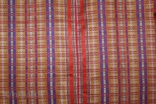 Silk Brocade Shawl woven at Thatta from Sind,kutch and Western Rajasthan India.C.1920. Worn by the Maldhari Cattle.Its size is 85cm X 226cm.(DSL02310).           