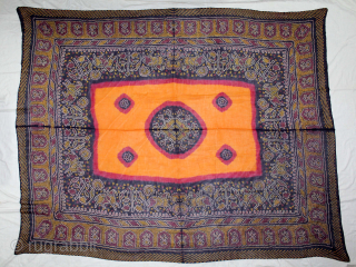 Indigo Tie Dyed (resist dyed) Odhani from Shekhawati District of Rajasthan India.C.1900. Hand woven cotton with Natural Colours. Its size is 165cm X 210cm.(DSC05890).         