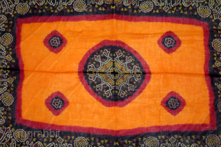 Indigo Tie Dyed (resist dyed) Odhani from Shekhawati District of Rajasthan India.C.1900. Hand woven cotton with Natural Colours. Its size is 165cm X 210cm.(DSC05890).         