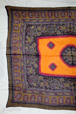 Indigo Tie Dyed (resist dyed) Odhani from Shekhawati District of Rajasthan India.C.1900. Hand woven cotton with Natural Colours. Its size is 165cm X 210cm.(DSC05890).         