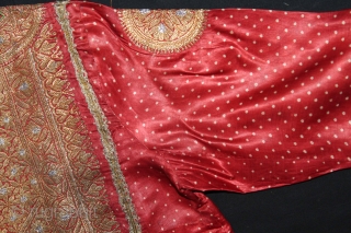 Abha Dress (Women’s) From Kutch Gujarat India.C.1900.Real Zari Embroidery on the Gajji-Silk with Bandhani work Tie and Dye.(DSLE03690).               