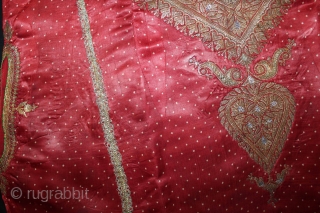 Abha Dress (Women’s) From Kutch Gujarat India.C.1900.Real Zari Embroidery on the Gajji-Silk with Bandhani work Tie and Dye.(DSLE03690).               