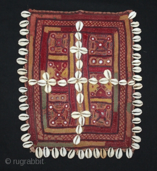 Banjara Gala From Karnataka,South India.C.1900.Embroidered on cotton.Gala is Traditionally Used by Women to Carry Pots on their Heads.Its size is 24cm x 29cm.(DSL03700).          