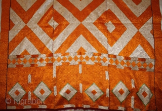 Vintage Bagh from West (Pakistan) Punjab India Called As Patang (Kati) Bagh. Rare Design.Extremely Fine Phulkari.(DSC001170).                 