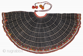 Vintage Woolen Ghaghra (Skirt) From Shekhawati District Of Rajasthan India.Worn by Vishnoi Family Women in India.The bottom hem which has been embroidered all around.Heavy Wool With Many Pleats.Its size is 8 Miters,29  ...