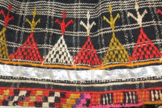 Vintage Woolen Ghaghra (Skirt) From Shekhawati District Of Rajasthan India.Worn by Vishnoi Family Women in India.The bottom hem which has been embroidered all around.Heavy Wool With Many Pleats.Its size is 8 Miters,29  ...