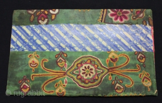 Rare Jain Book Cover Mochi Embroidered From Kutch Gujarat India.Circa.1900.Extremely fine quality chain stitched.Its size is 15cm X 26cm.(DSLR03710).              