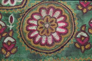 Rare Jain Book Cover Mochi Embroidered From Kutch Gujarat India.Circa.1900.Extremely fine quality chain stitched.Its size is 15cm X 26cm.(DSLR03710).              