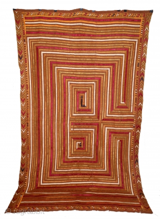 Phulkari From East(Punjab) India Called As Bhul Bhalaya Bagh.C.1900. Floss Silk on Hand Spun Cotton khaddar Cloth.(DSL04370).                