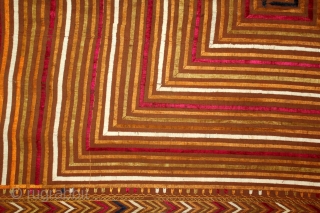 Phulkari From East(Punjab) India Called As Bhul Bhalaya Bagh.C.1900. Floss Silk on Hand Spun Cotton khaddar Cloth.(DSL04370).                