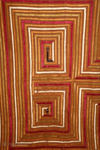 Phulkari From East(Punjab) India Called As Bhul Bhalaya Bagh.C.1900. Floss Silk on Hand Spun Cotton khaddar Cloth.(DSL04370).                