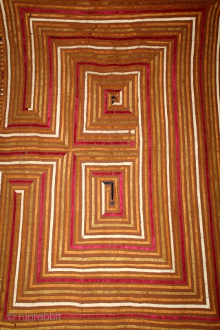 Phulkari From East(Punjab) India Called As Bhul Bhalaya Bagh.C.1900. Floss Silk on Hand Spun Cotton khaddar Cloth.(DSL04370).                