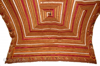 Phulkari From East(Punjab) India Called As Bhul Bhalaya Bagh.C.1900. Floss Silk on Hand Spun Cotton khaddar Cloth.(DSL04370).                