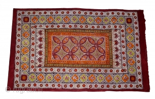 Masnad Wood Block, Mordant- and Resist-Dyed Khadi Cotton, From Gujarat India.C.1900. Its size is W-115cm x L-188cm (DSL04380).               