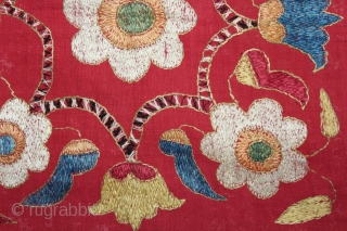 Chamba Rumal from Himachal Pradesh India.C.1900.Cotton Silk Embroidered.Its size is 24cm x 24cm.(DSL03760).                    