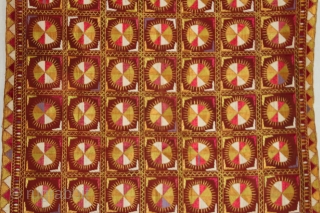 Phulkari From East(Punjab)India Called As Phulkari. Rare Design. Floss Silk on Hand Spun Cotton khaddar Cloth.(DSL05180)                 