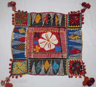 Banjara Embroidery,Ceremonial Square Applique work From Madhya Pradesh,
India.C.1940.Cotton,embroidered.Its size is 77cm x 85cm.(DSL02400).                    