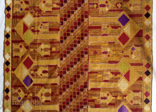 Phulkari From East (Punjab) India Called As Darshan Darwaja Phulkari.C.1900.Floss Silk on Hand Spun Cotton khaddar Cloth. Its size is 148cm x 248cm.(DSC06010).Please email me at indianarts1369@gmail.com      