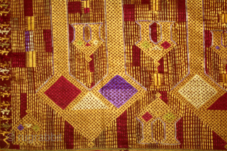 Phulkari From East (Punjab) India Called As Darshan Darwaja Phulkari.C.1900.Floss Silk on Hand Spun Cotton khaddar Cloth. Its size is 148cm x 248cm.(DSC06010).Please email me at indianarts1369@gmail.com      