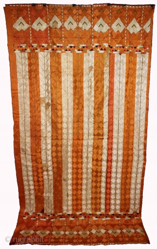 Phulkari from West(Pakistan)Punjab India Called As Rare Design Bagh. Extremely Fine Phulkari.(DSL01940).                     