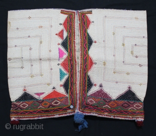 Embroidery Dowry Bag Made by Gadhvi (Chaaran) Community of Dwarka region of Saurashtra Gujrat India.Early 20"Century.Embroidery on Cotton.Very unusual and rare to find such Dowry Bag.Its size is W-64cm X L-48cm.(DSL03130).  