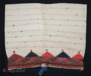 Embroidery Dowry Bag Made by Gadhvi (Chaaran) Community of Dwarka region of Saurashtra Gujrat India.Early 20"Century.Embroidery on Cotton.Very unusual and rare to find such Dowry Bag.Its size is W-64cm X L-48cm.(DSL03130).  