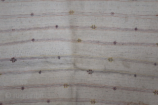 Embroidery Dowry Bag Made by Gadhvi (Chaaran) Community of Dwarka region of Saurashtra Gujrat India.Early 20"Century.Embroidery on Cotton.Very unusual and rare to find such Dowry Bag.Its size is W-64cm X L-48cm.(DSL03130).  