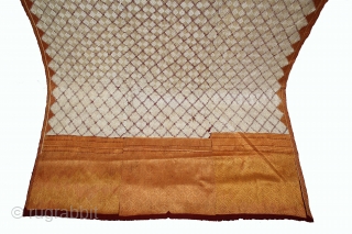 Phulkari From West(Pakistan)Punjab India Called As Shisha(Mirror)Design Bagh.C.1900. Floss Silk on Hand Spun Cotton khaddar Cloth.(DSL05210).                 