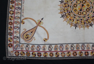 Kantha Embroidery with Cotton thread Kantha Probably From Faridpur District of East Bengal(Bangladesh) Region India.C.1900.Its size is 135cm x 202cm.(DSE05580).             
