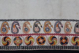 Kantha Embroidery with Cotton thread Kantha Probably From Faridpur District of East Bengal(Bangladesh) Region India.C.1900.Its size is 135cm x 202cm.(DSE05580).             